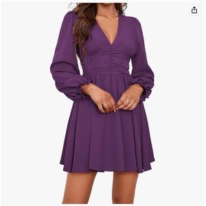 Long Sleeve V-Neck Dress